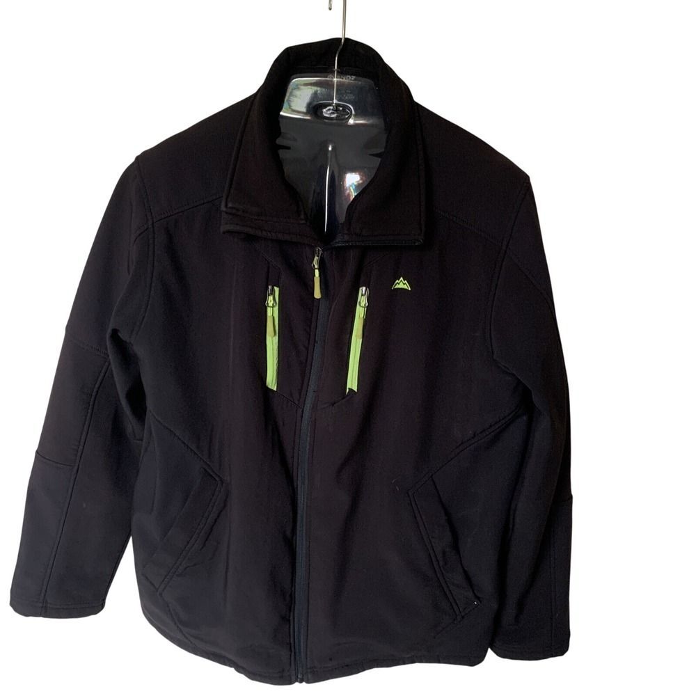 Snozu Performance Jacket Men's XL Black Full Zip Softshell Pockets Ski Snowboard